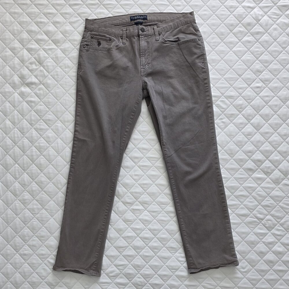 U.S. Polo Assn Slim Fit Jeans Gray Stretch W33 L30 Casual Denim Pants
